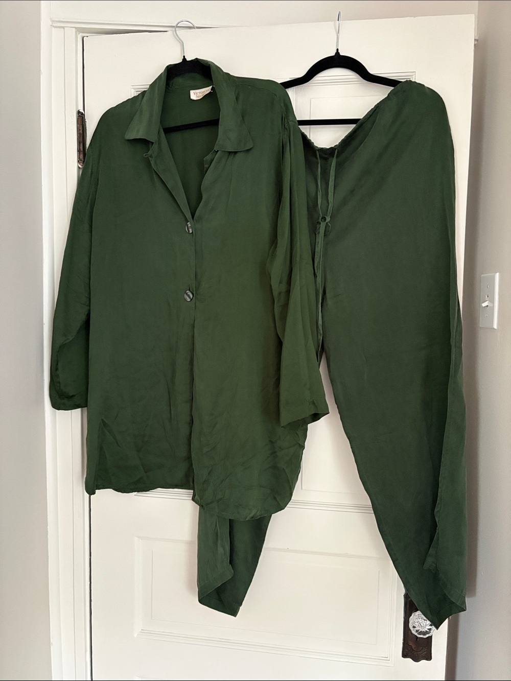 Vintage Victoria's Secret Olive Green Button-Front Set